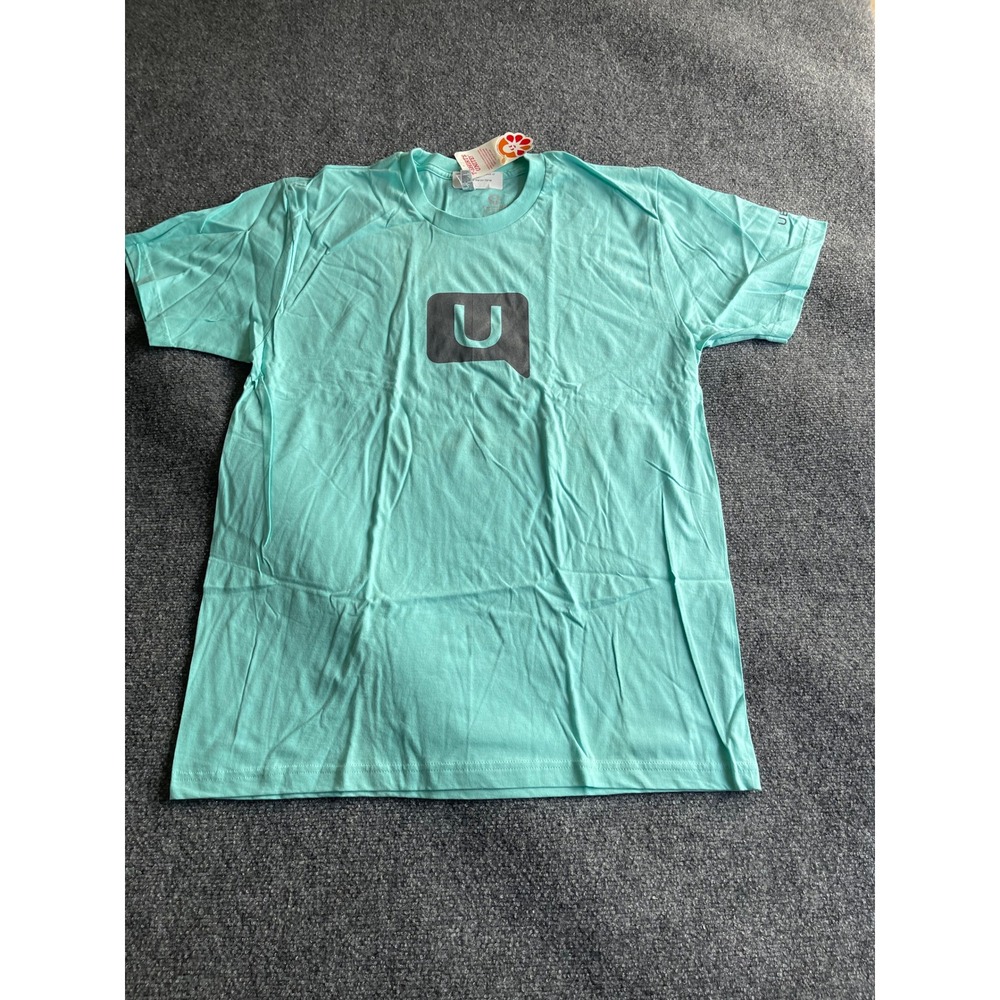CustomInk Uber uChat Launch Promo‎ T-Shirt Mens XL Teal Short Sleeve Graphic Tee